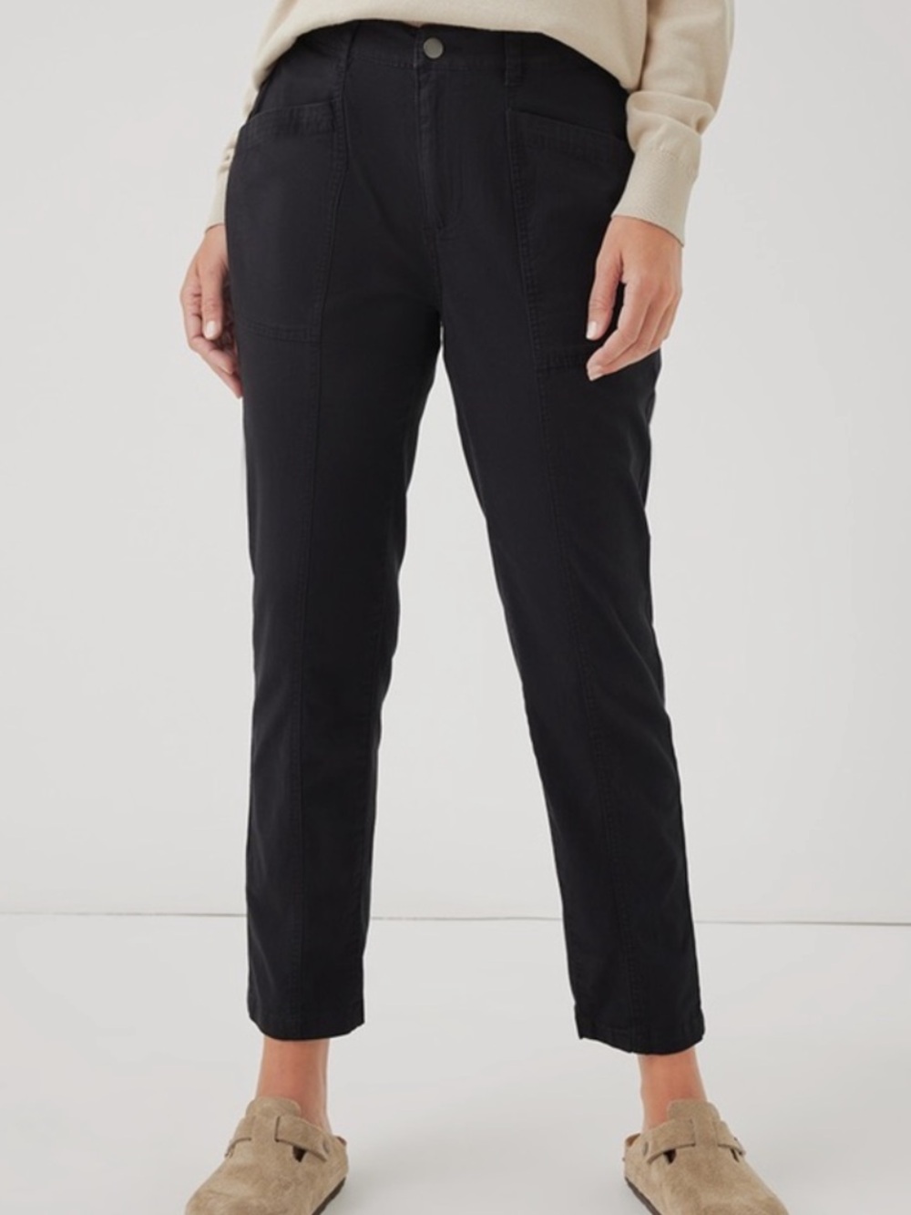Pact Black Boulevard Utility Organic Cotton Pants